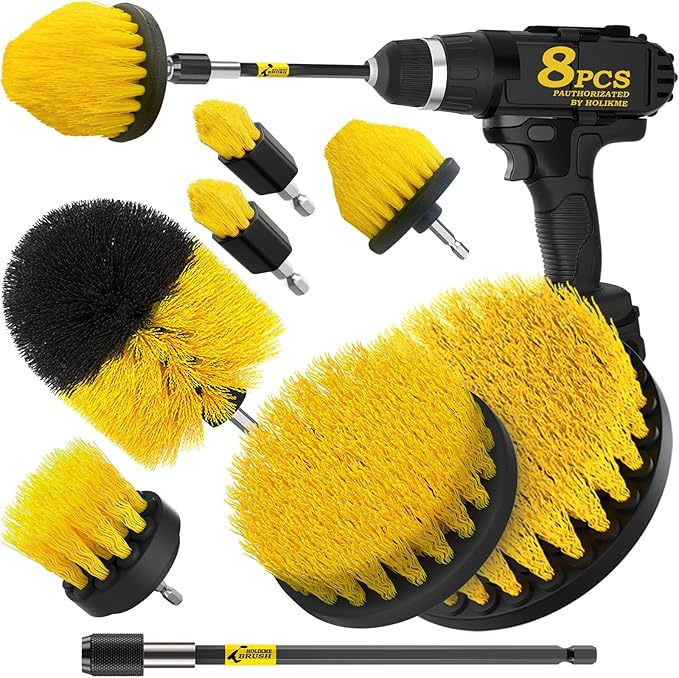 8-Piece Drill Brush Attachment Set – Power Scrubbing Made Easy